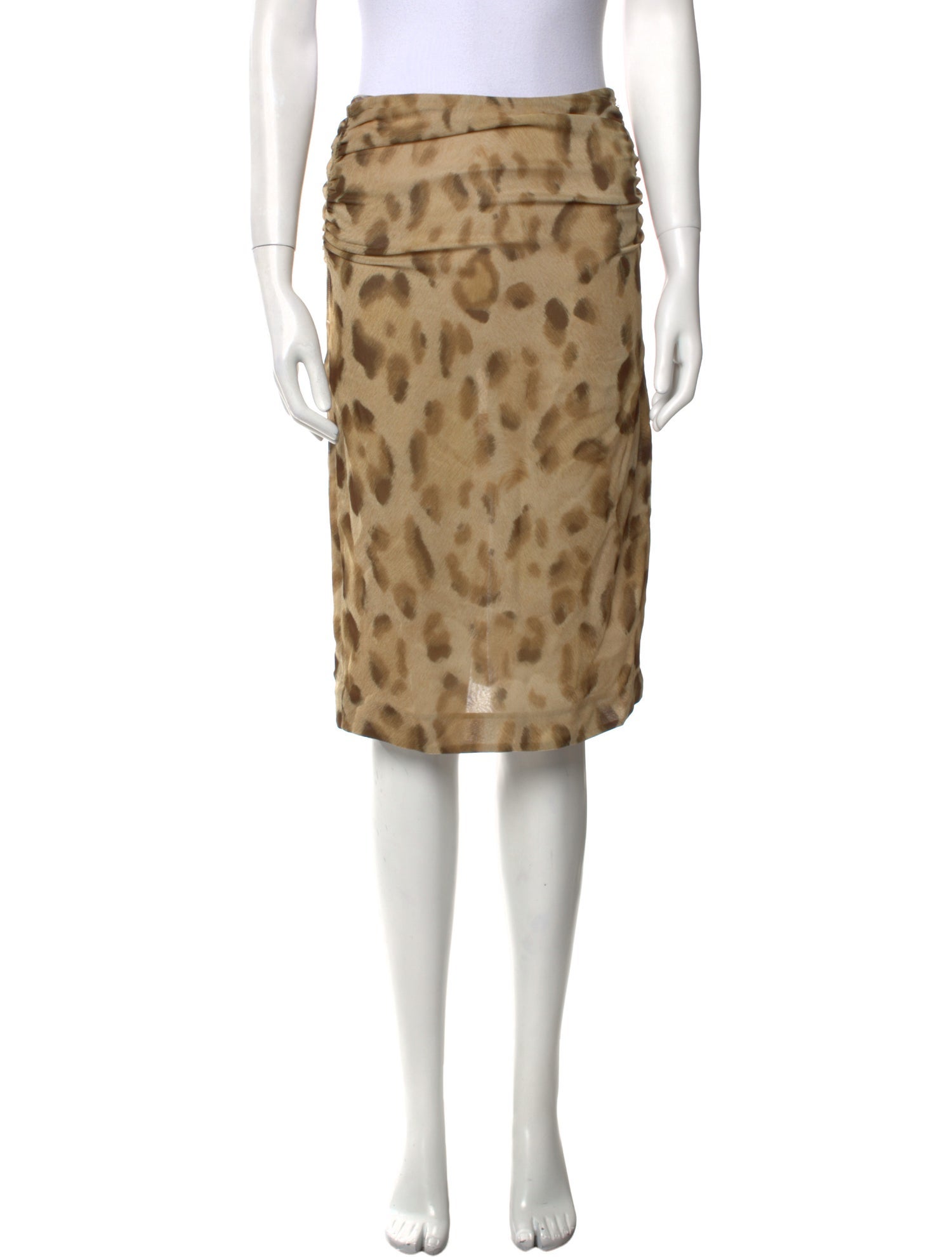 Celine Silk Knee-Length Skirt