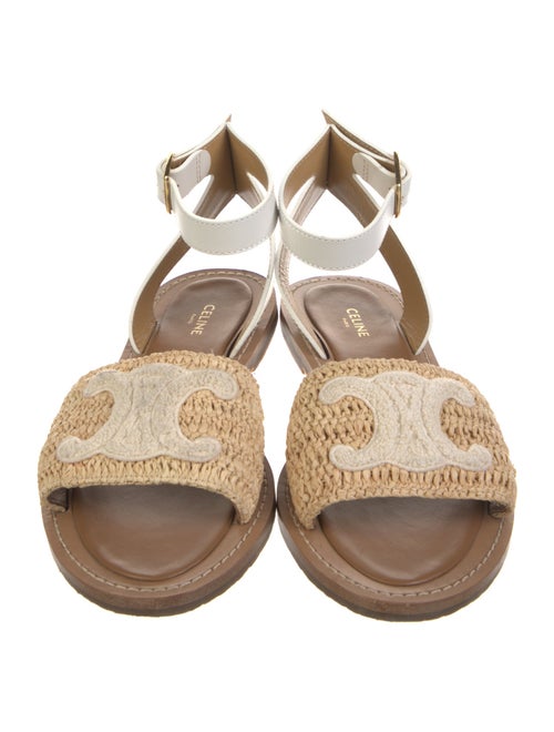 Celine Straw Faux Fur Trim Espadrilles