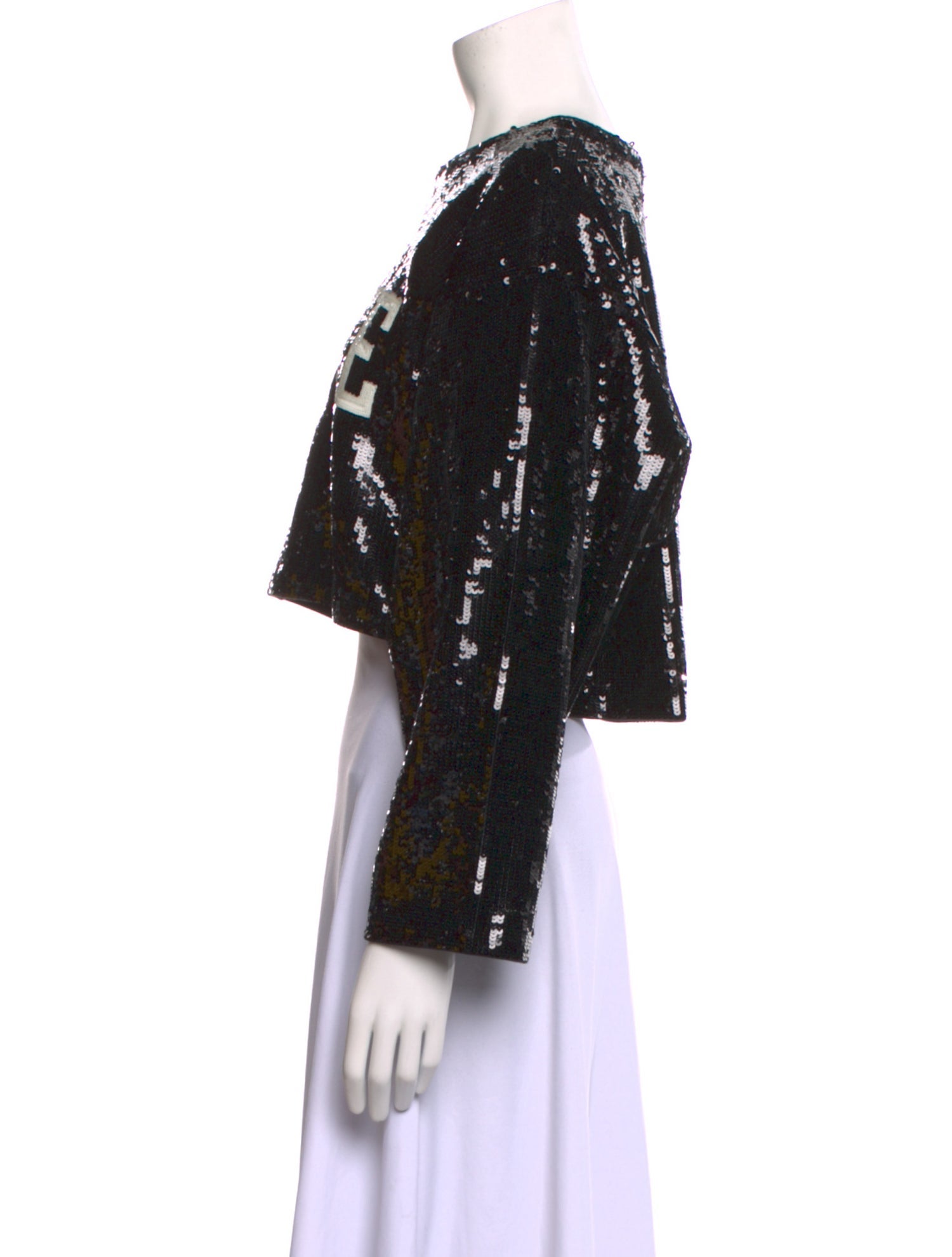 Celine Graphic Print Bateau Neckline Crop Top w/ Tags