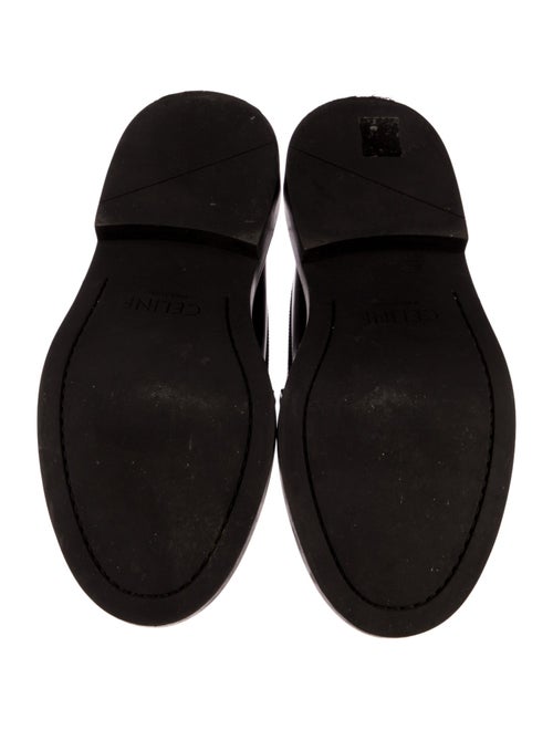 Celine Leather Chain-Link Accents Loafers