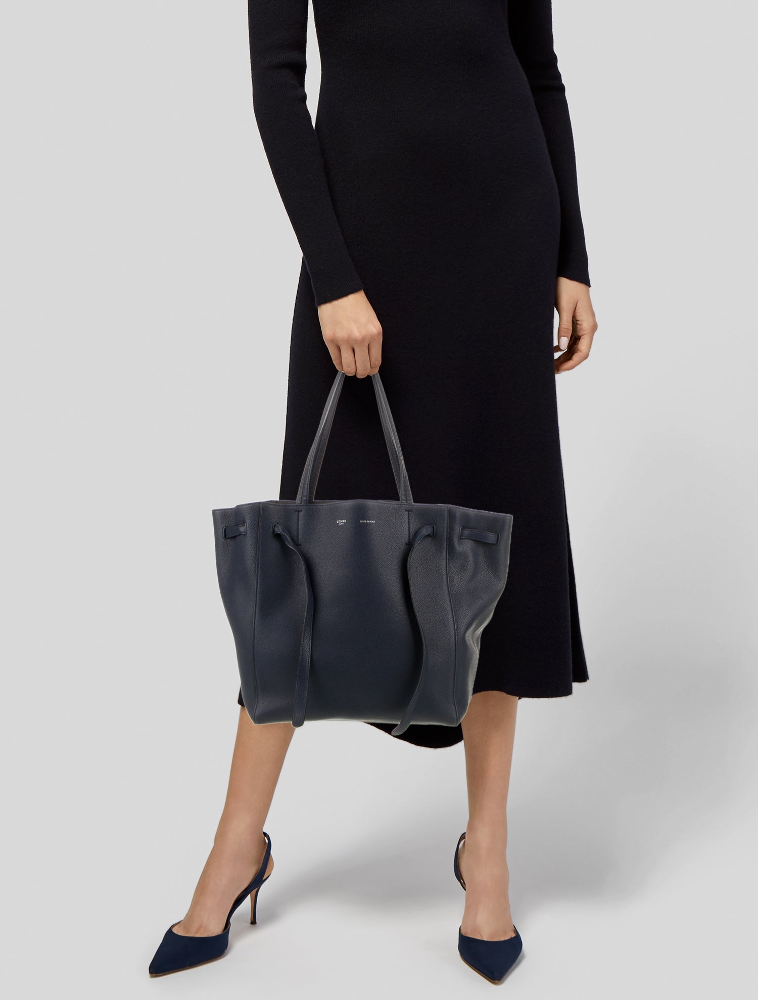 Celine Leather Cabas Phantom w/Belt Small