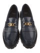 Celine Leather Fringe Trim Accent Loafers
