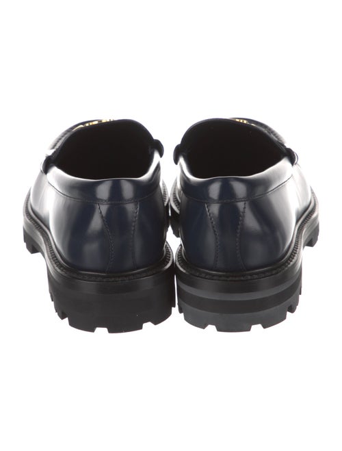 Celine Leather Fringe Trim Accent Loafers