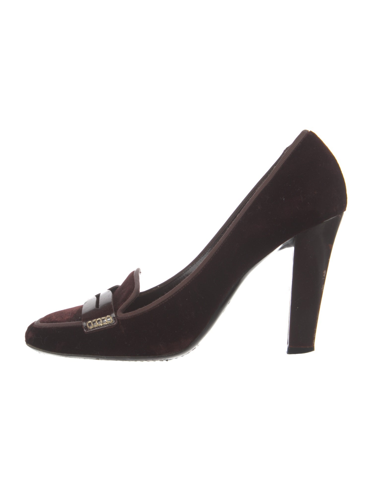 Celine Velvet Grosgrain Trim Pumps