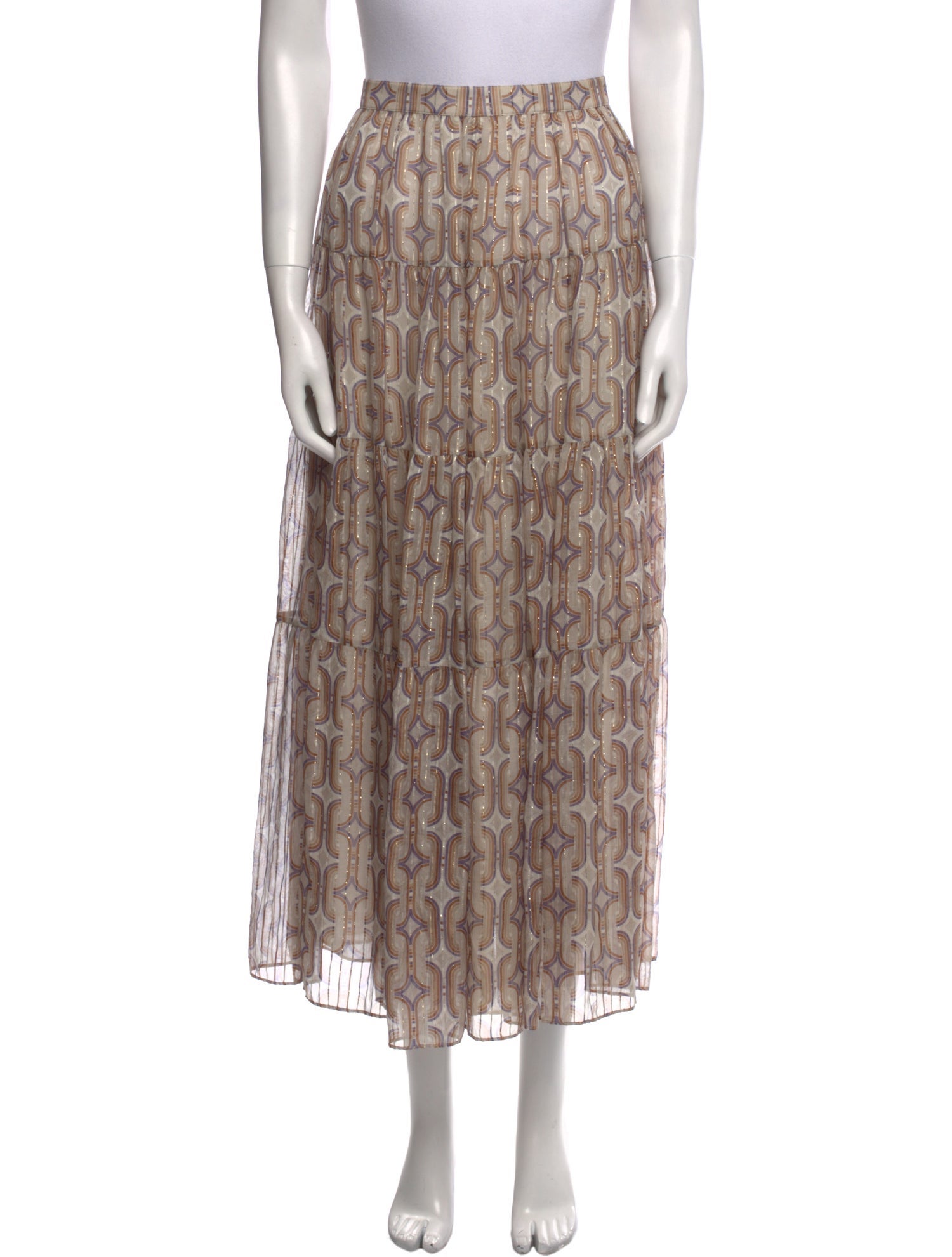 Celine Silk Midi Length Skirt