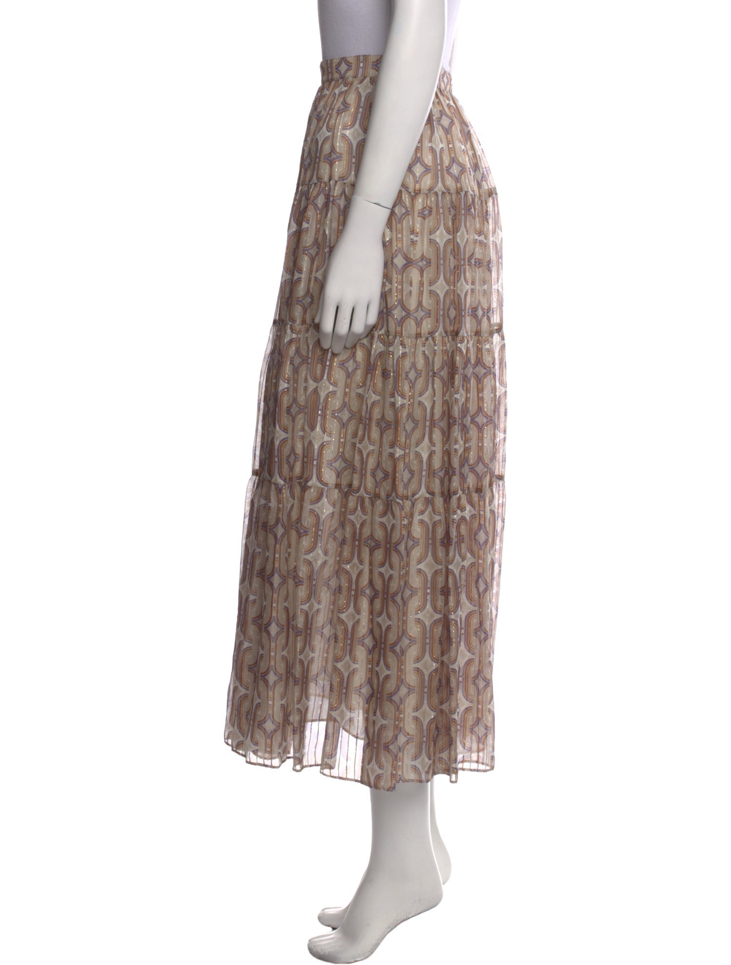 Celine Silk Midi Length Skirt