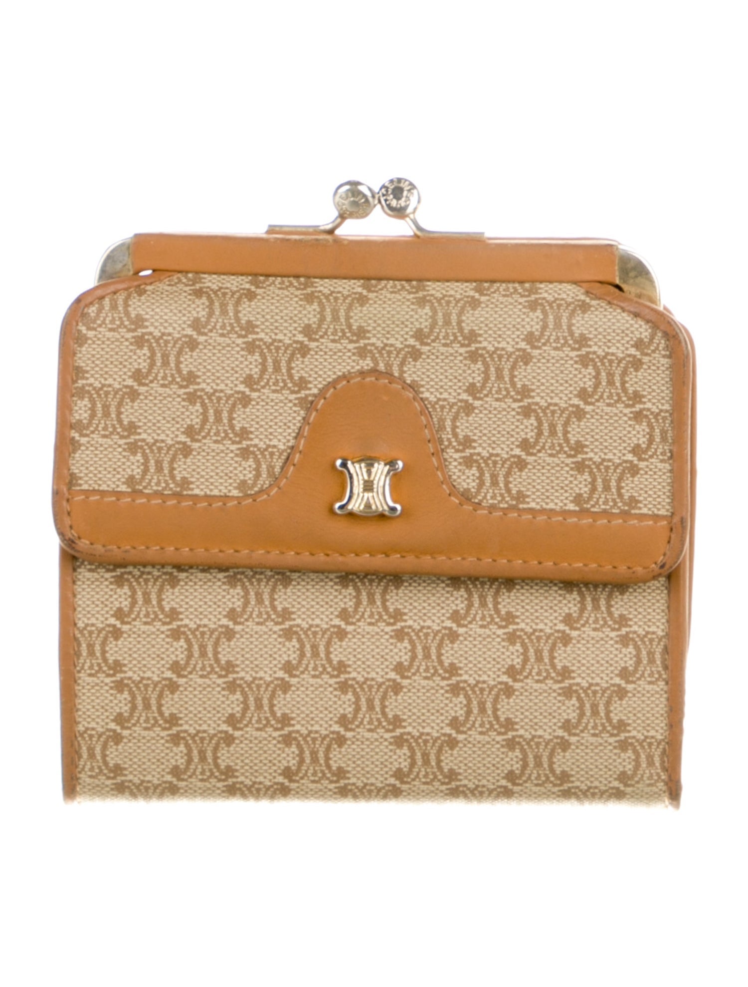 Celine Vintage Macadam French Purse Compact Wallet