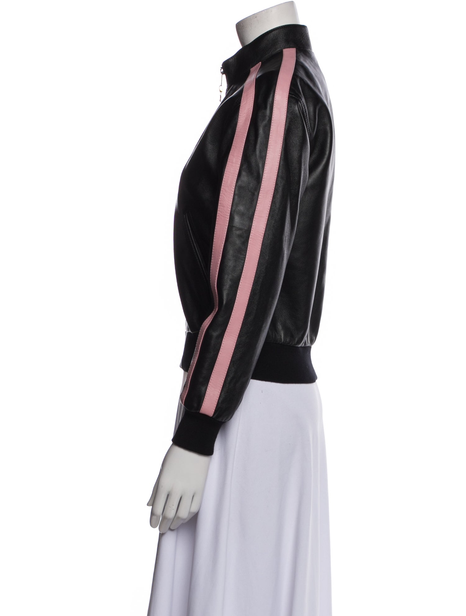 Celine Lambskin Striped Bomber Jacket