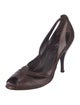 Celine Leather Cutout Accent D'Orsay Pumps