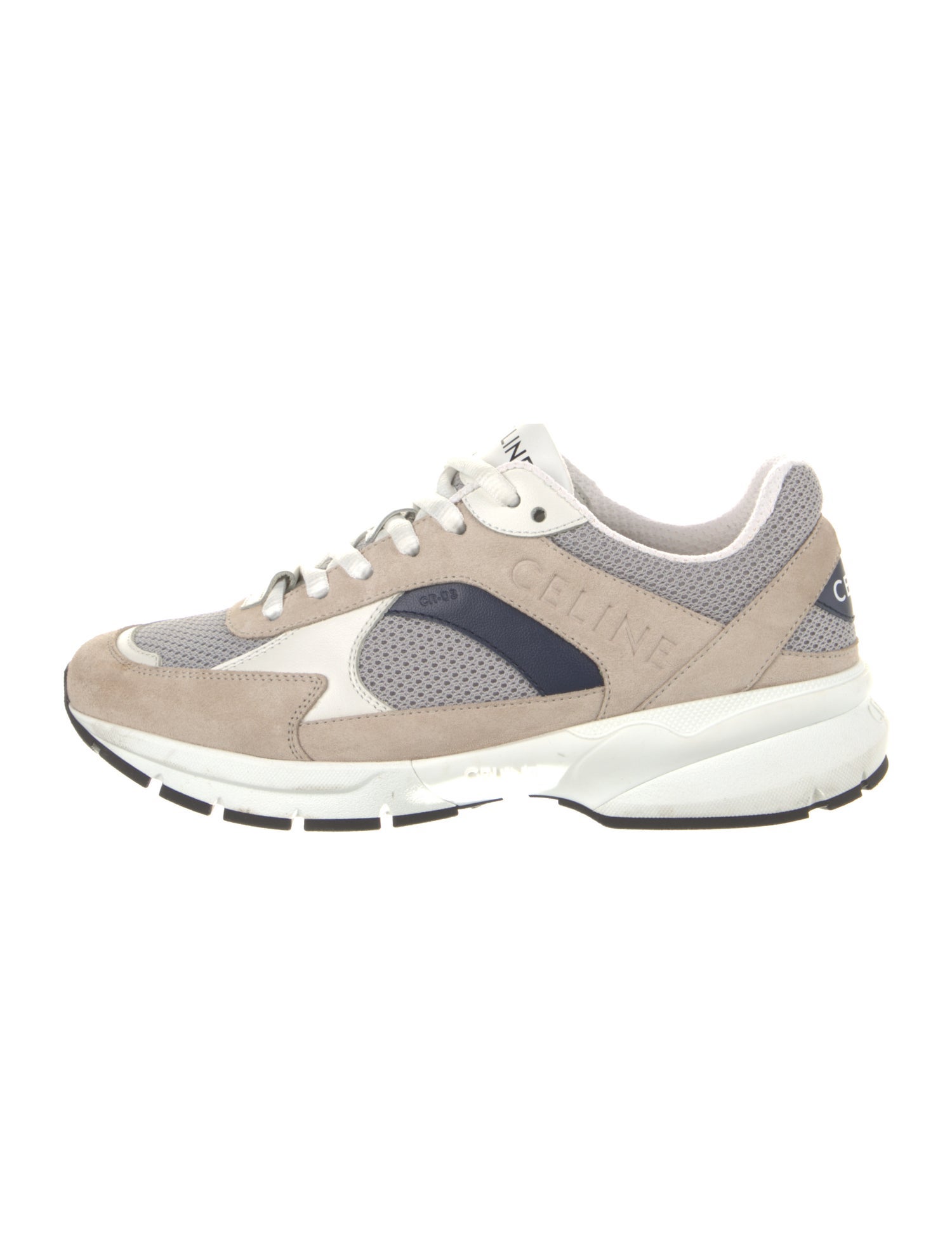 Celine Leather Colorblock Pattern Sneakers