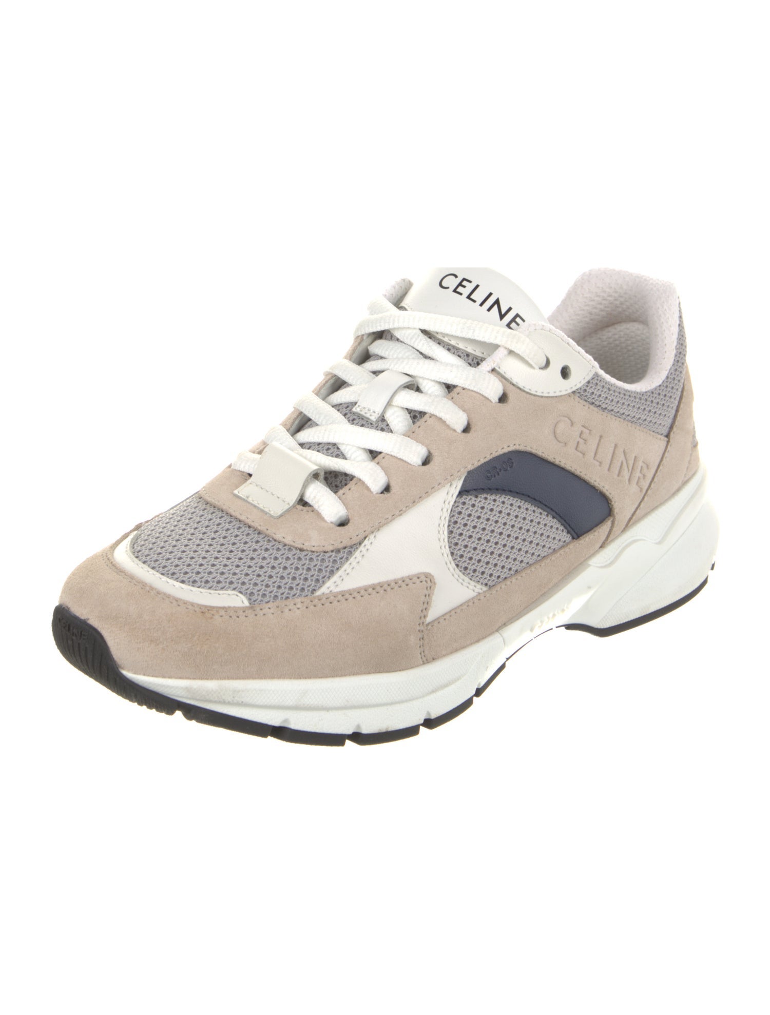 Celine Leather Colorblock Pattern Sneakers