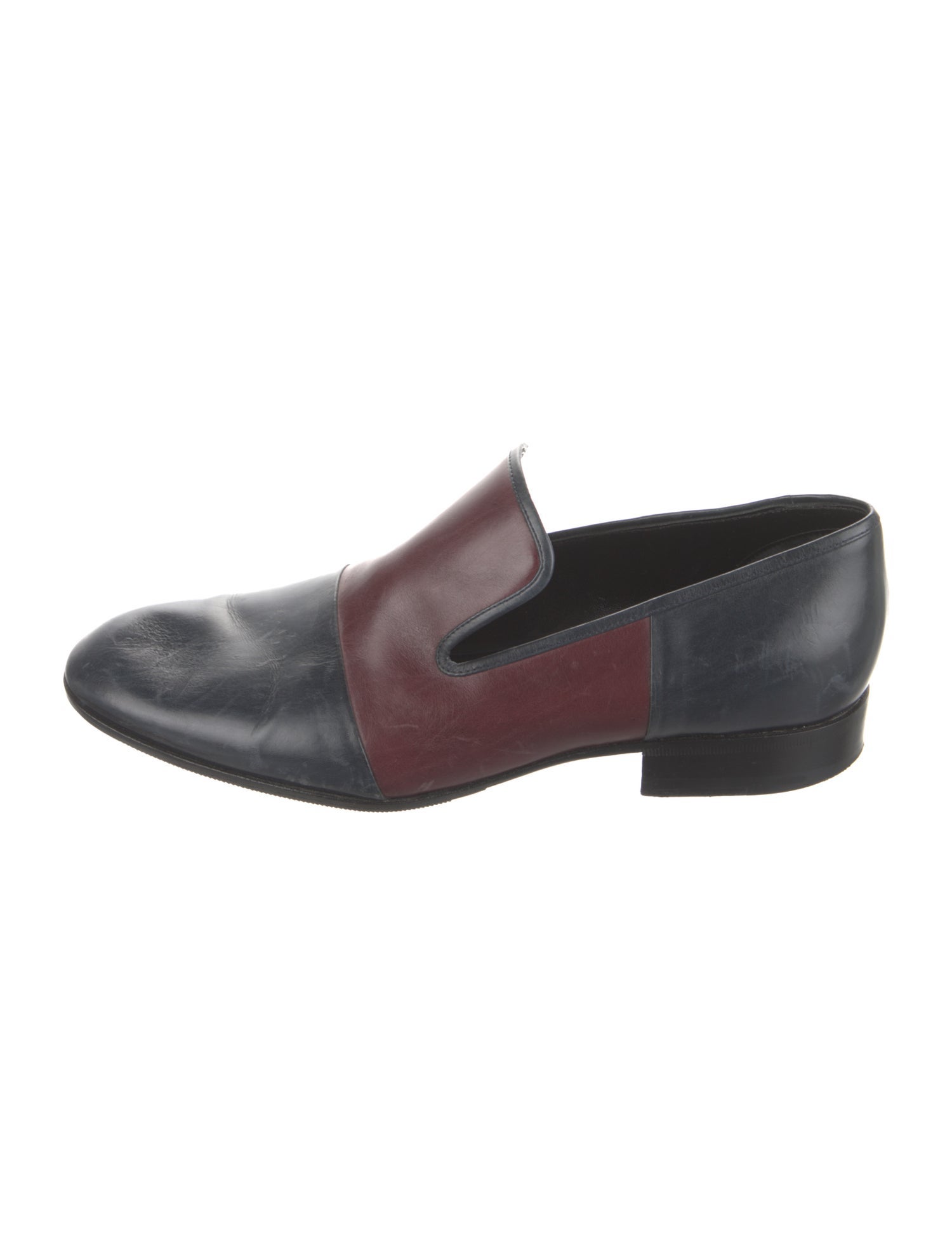 Celine Leather Colorblock Pattern Loafers