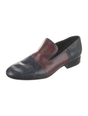 Celine Leather Colorblock Pattern Loafers