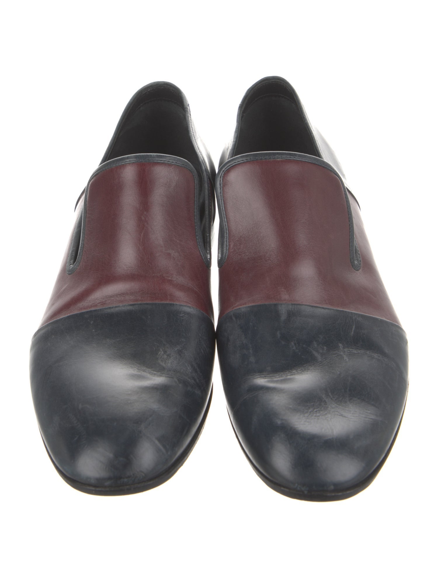 Celine Leather Colorblock Pattern Loafers