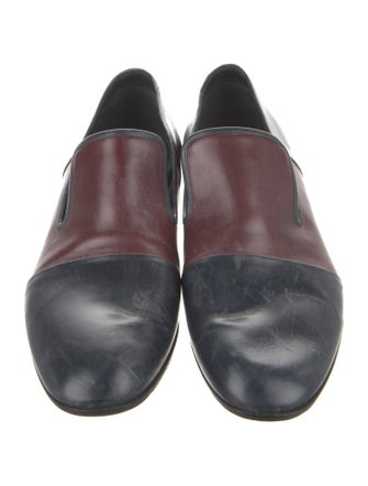Celine Leather Colorblock Pattern Loafers