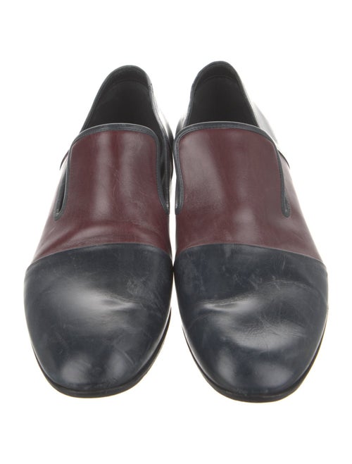 Celine Leather Colorblock Pattern Loafers