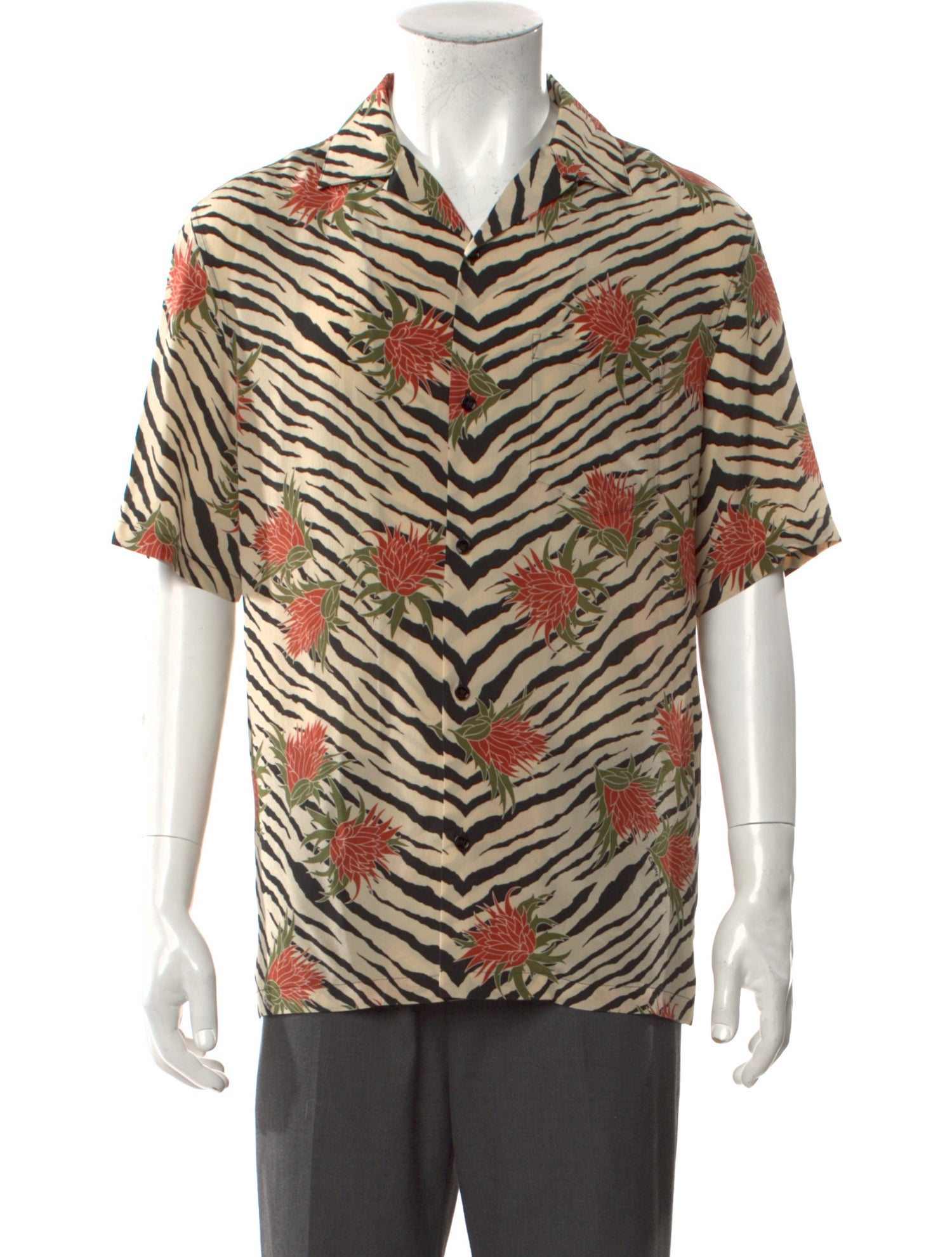 Celine Animal Print Short Sleeve Shirt w/ Tags