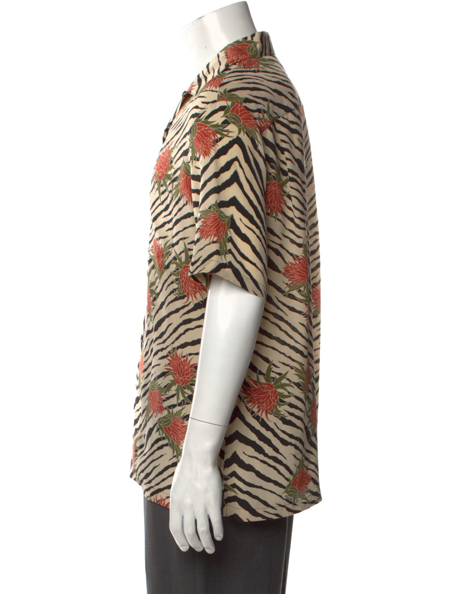 Celine Animal Print Short Sleeve Shirt w/ Tags