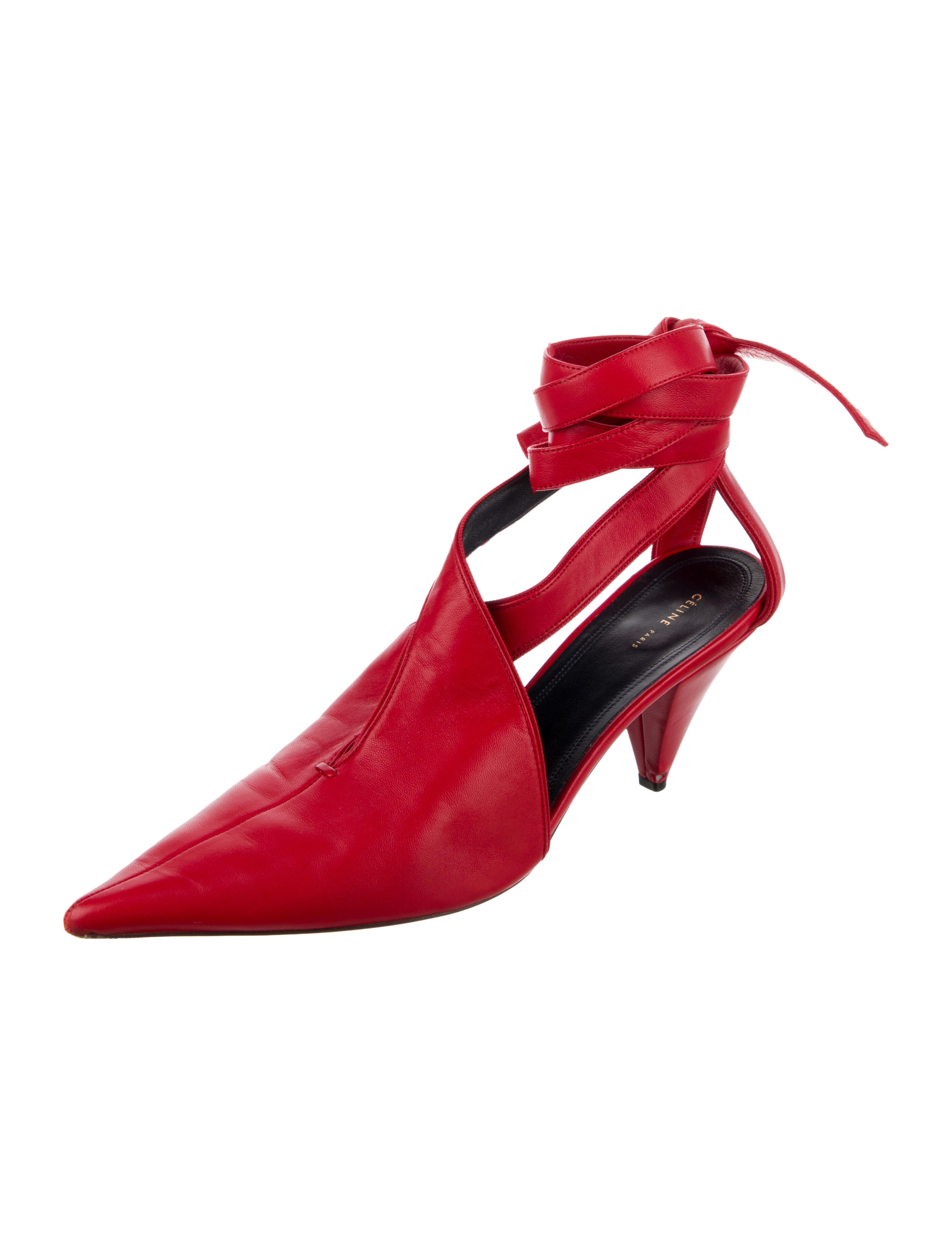 Celine Leather T-Strap Pumps