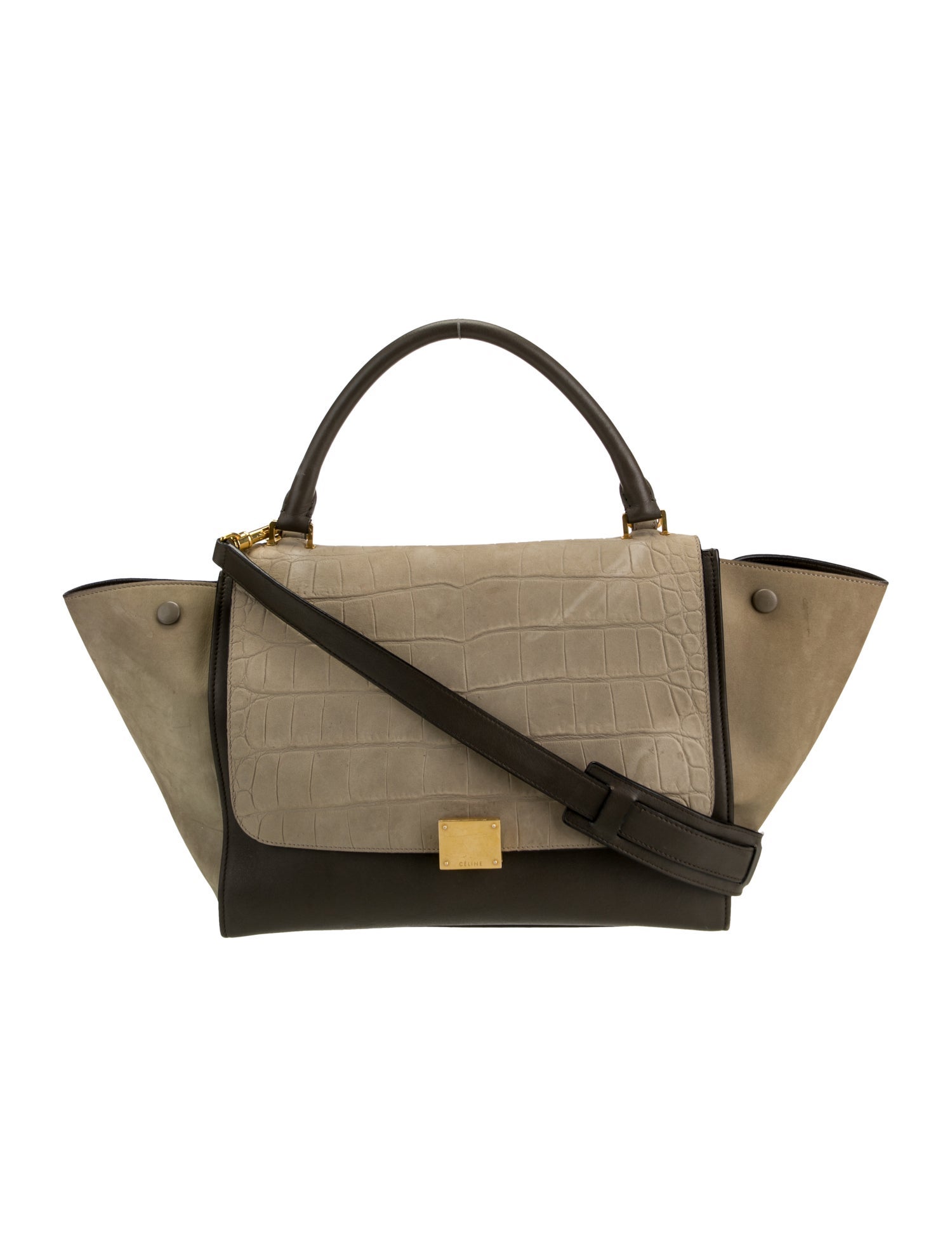 Celine Embossed Leather Trapeze Medium