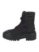 Celine Canvas Leather Trim Embellishment Combat Boots