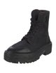Celine Canvas Leather Trim Embellishment Combat Boots