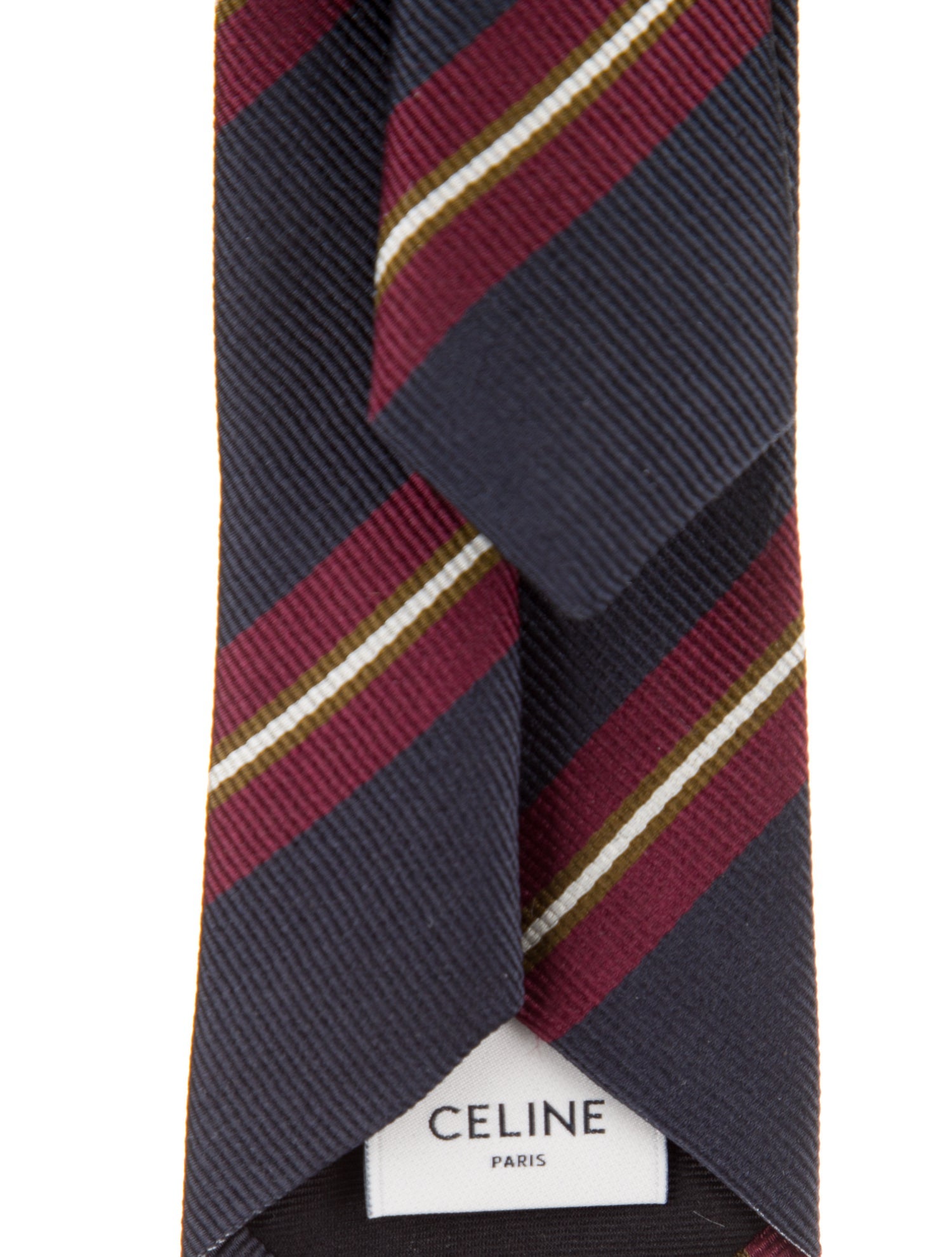 Celine Thin tie in striped silk