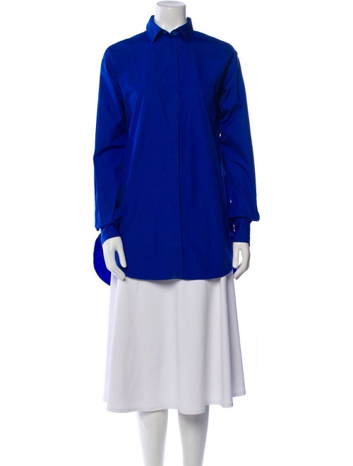 Celine Mock Neck Long Sleeve Button-Up Top