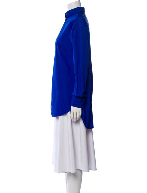 Celine Mock Neck Long Sleeve Button-Up Top