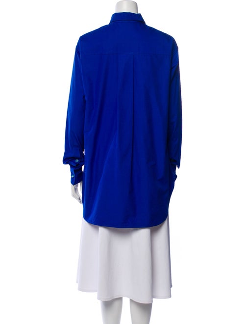 Celine Mock Neck Long Sleeve Button-Up Top