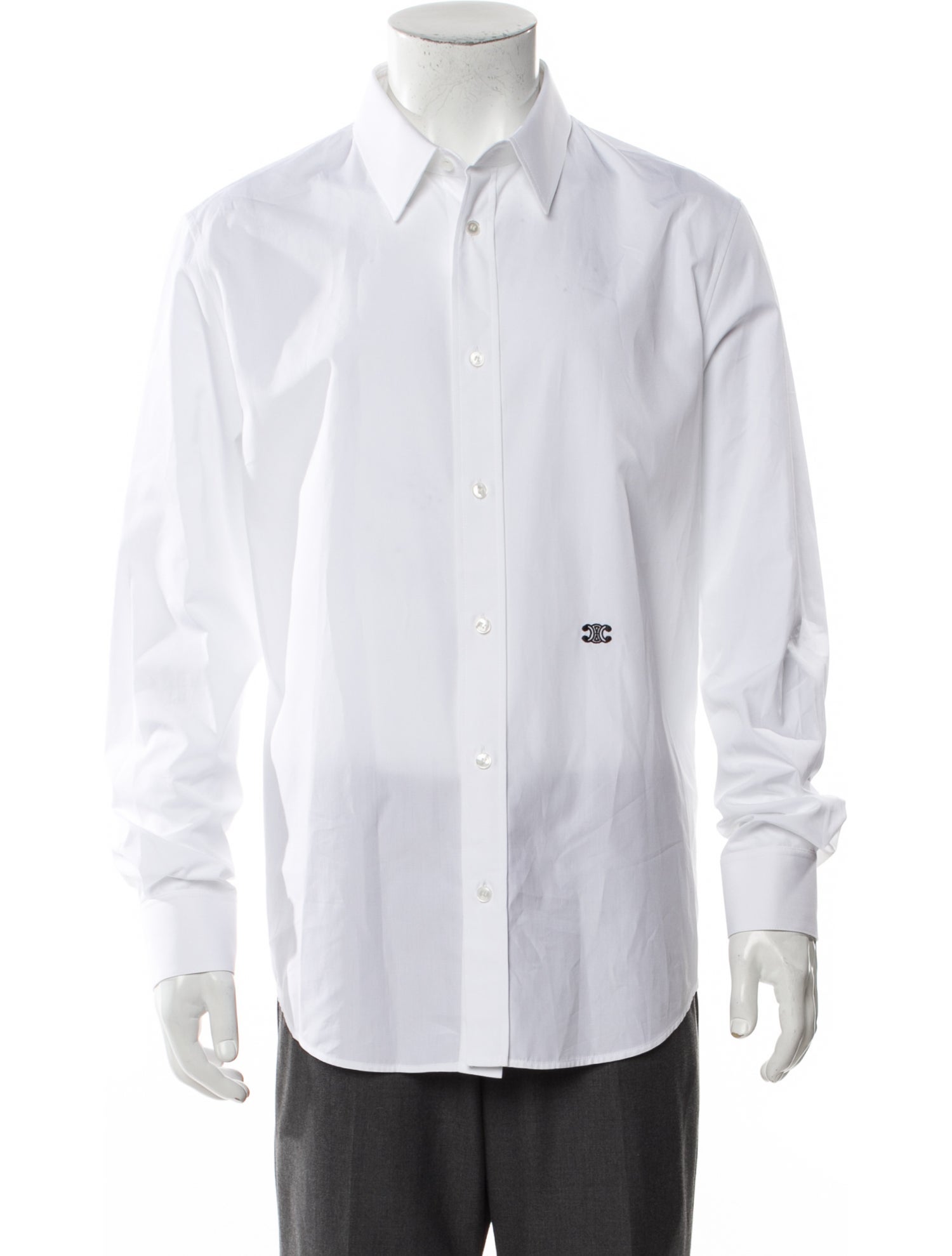 Celine Triomphe Long Sleeve Dress Shirt