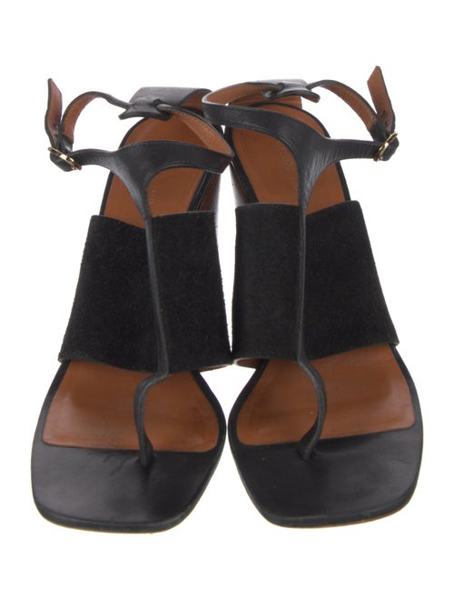 Celine Suede T-Strap Sandals