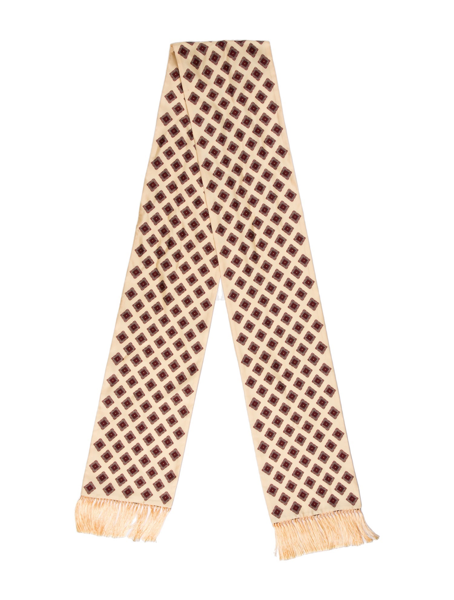 Celine Silk Plaid Print Scarf