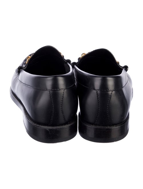 Celine Leather Chain-Link Accents Loafers