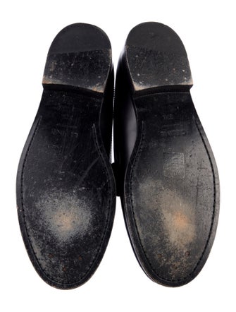 Celine Leather Chain-Link Accents Loafers