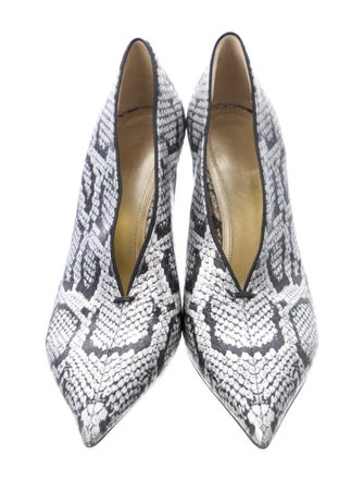 Celine Embossed Leather Animal Print Pumps