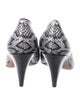 Celine Embossed Leather Animal Print Pumps
