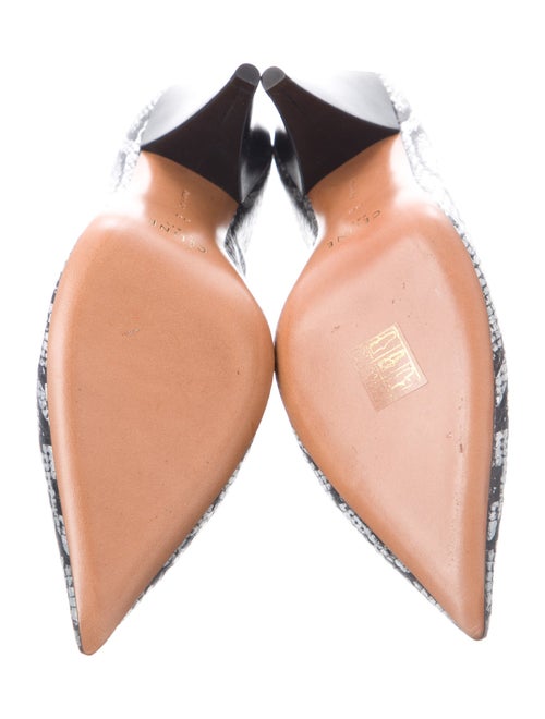 Celine Embossed Leather Animal Print Pumps