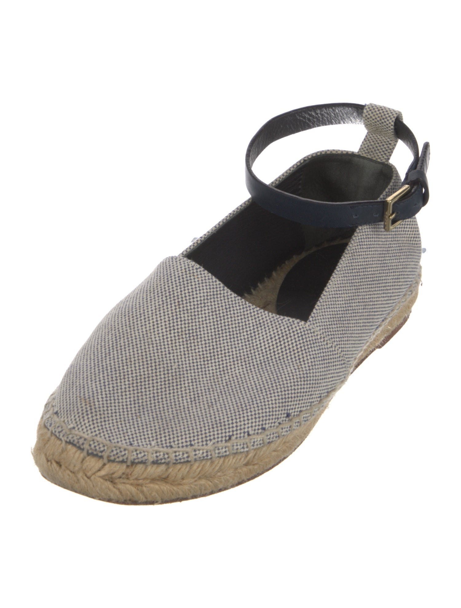 Celine Canvas Plaid Print Espadrilles