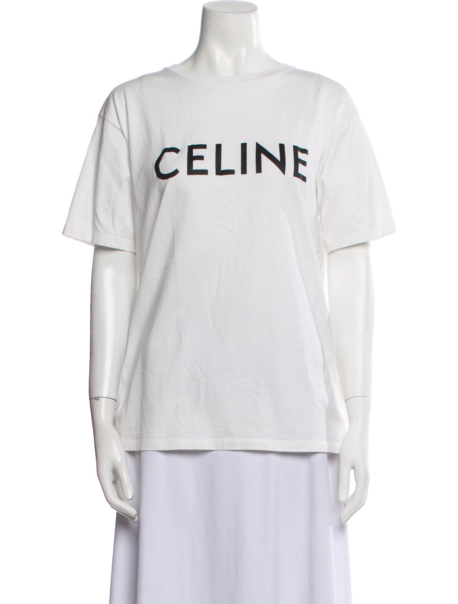 Celine Striped Three-Quarter Sleeve Button-Up Top