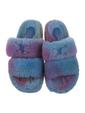 Celine Shearling Slides