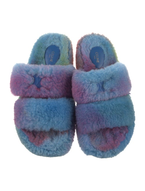 Celine Shearling Slides