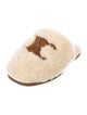 Celine Lamb Fur Graphic Print Mules