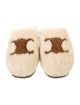 Celine Lamb Fur Graphic Print Mules