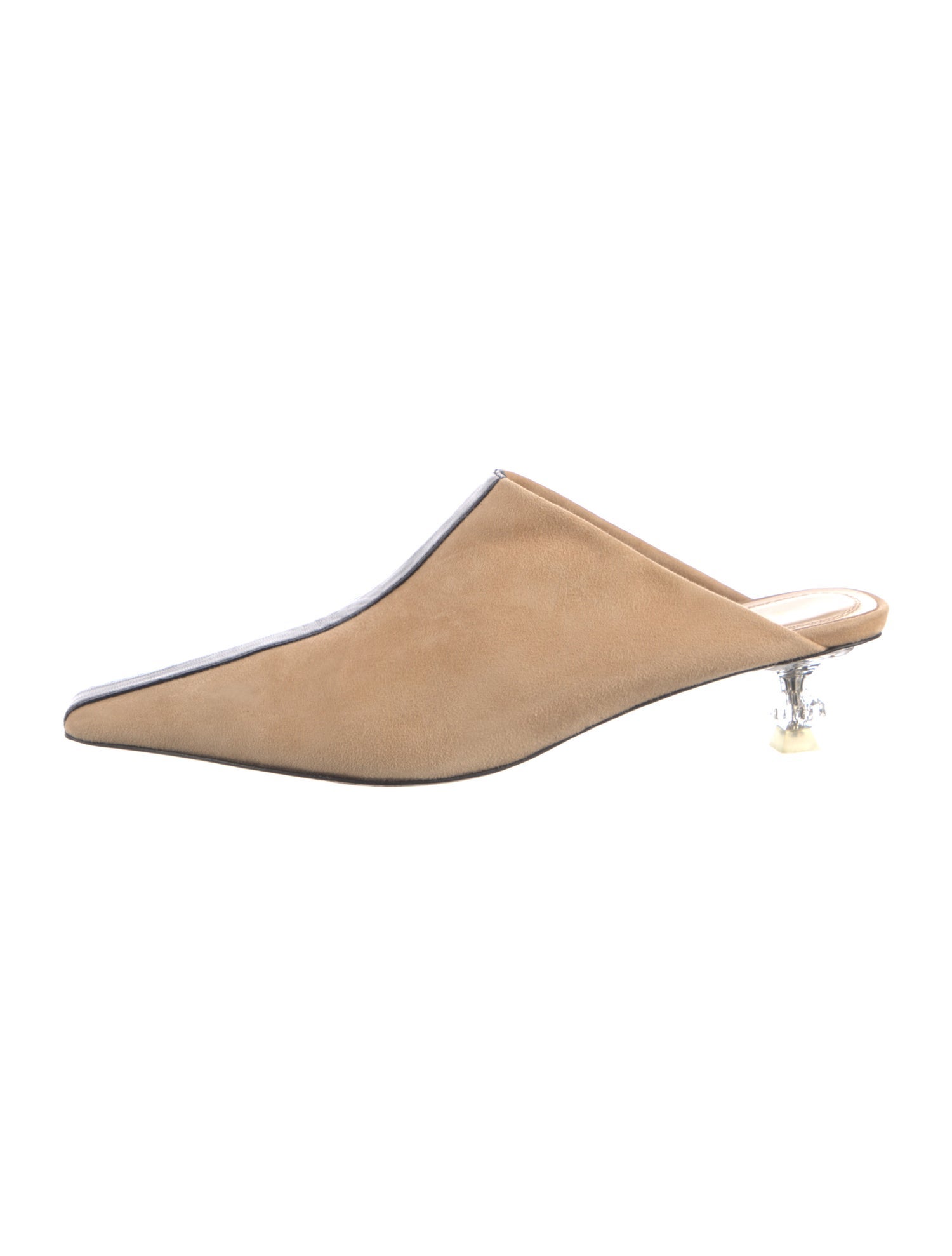 Celine Suede Leather Trim Embellishment Mules