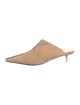 Celine Suede Leather Trim Embellishment Mules