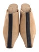 Celine Suede Leather Trim Embellishment Mules