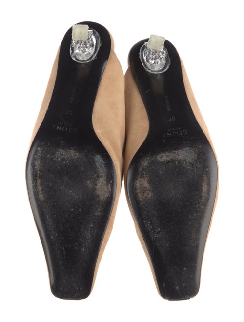 Celine Suede Leather Trim Embellishment Mules