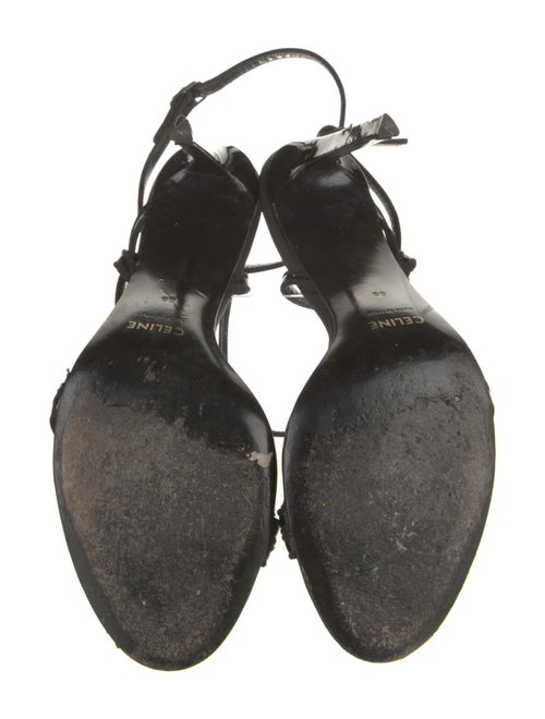Celine Patent Leather Grosgrain Trim Sandals