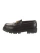 Celine Leather Fringe Trim Accent Loafers